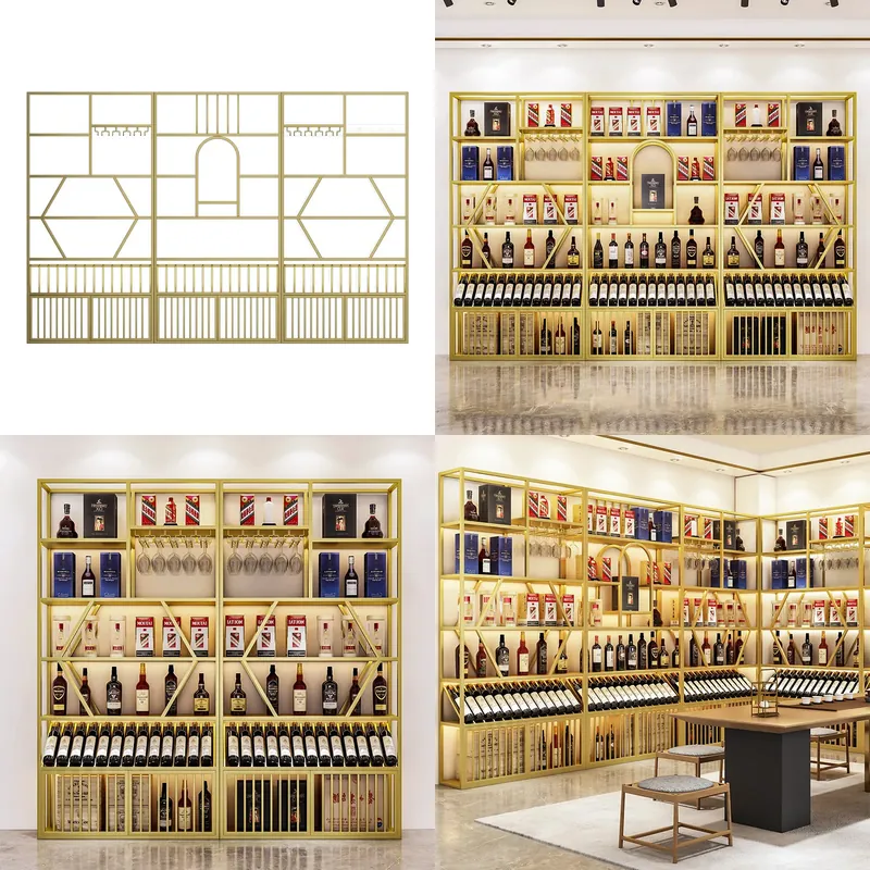 Wine & Beer Guayaquil - رف نبيذ حديث من الحديد المطاوع